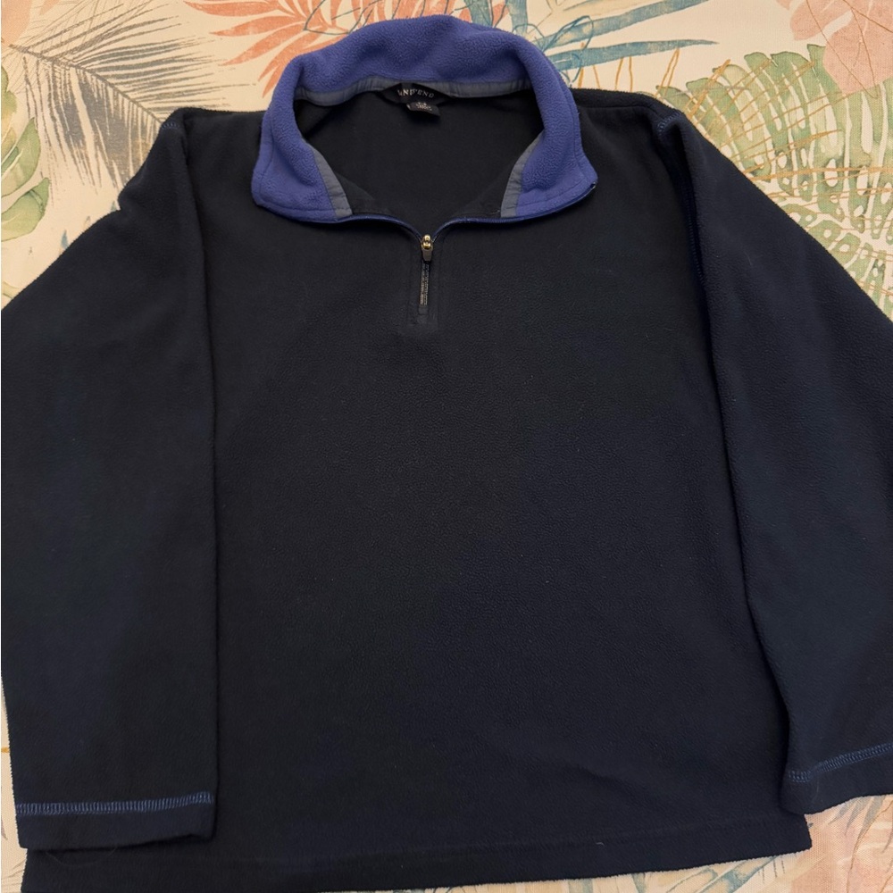 Boys Navy Blue half zip Sweater with Collar